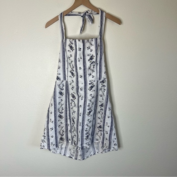 Reformation Dresses & Skirts - Reformation Linen Floral Striped Halter Dress